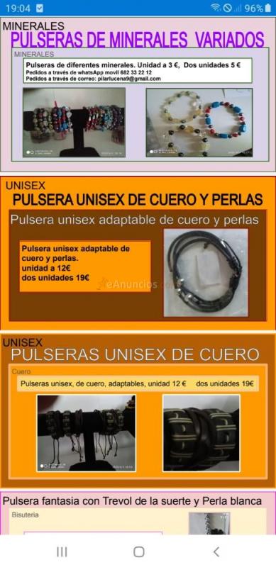 Pulseras SWAROVSKI, perlas de río, cuero