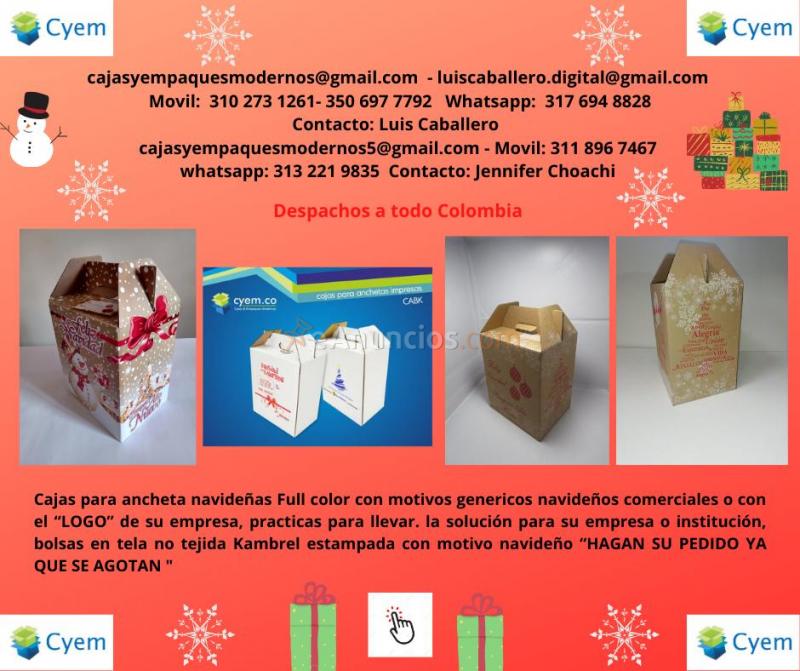 Cajas de carton para ancheta navideñas