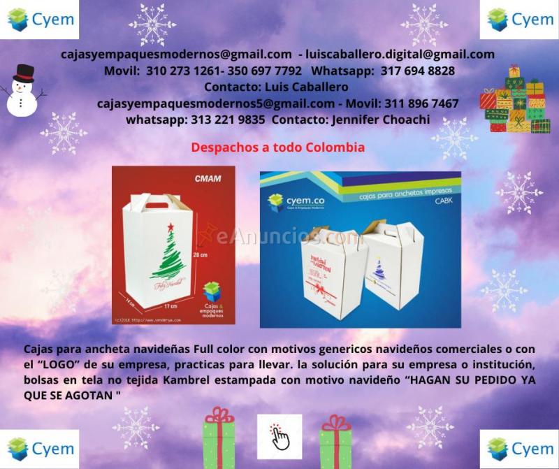 Cajas de carton para ancheta navideñas