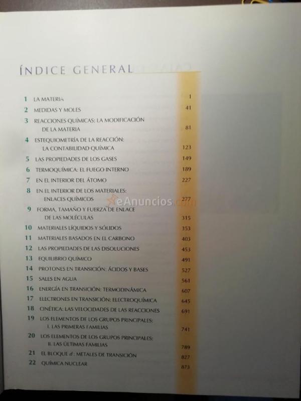 Libro de ciencias: Química. Moleculas. Materia. Cambio