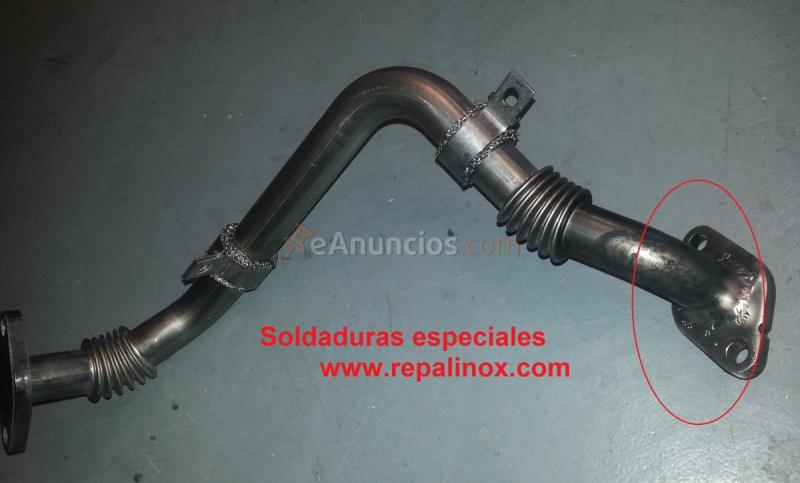 Colector escape, tubo escape. Soldadura