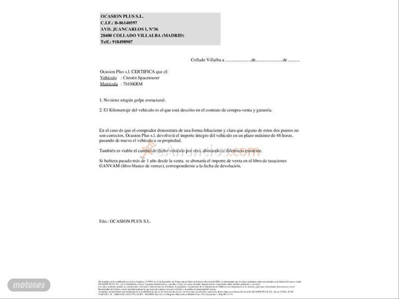 Citroen Spacetourer Talla M BlueHDi 110KW 150CV Rip Curl de 2018 con 42.047 Km por 29.900 EUR. en Madrid